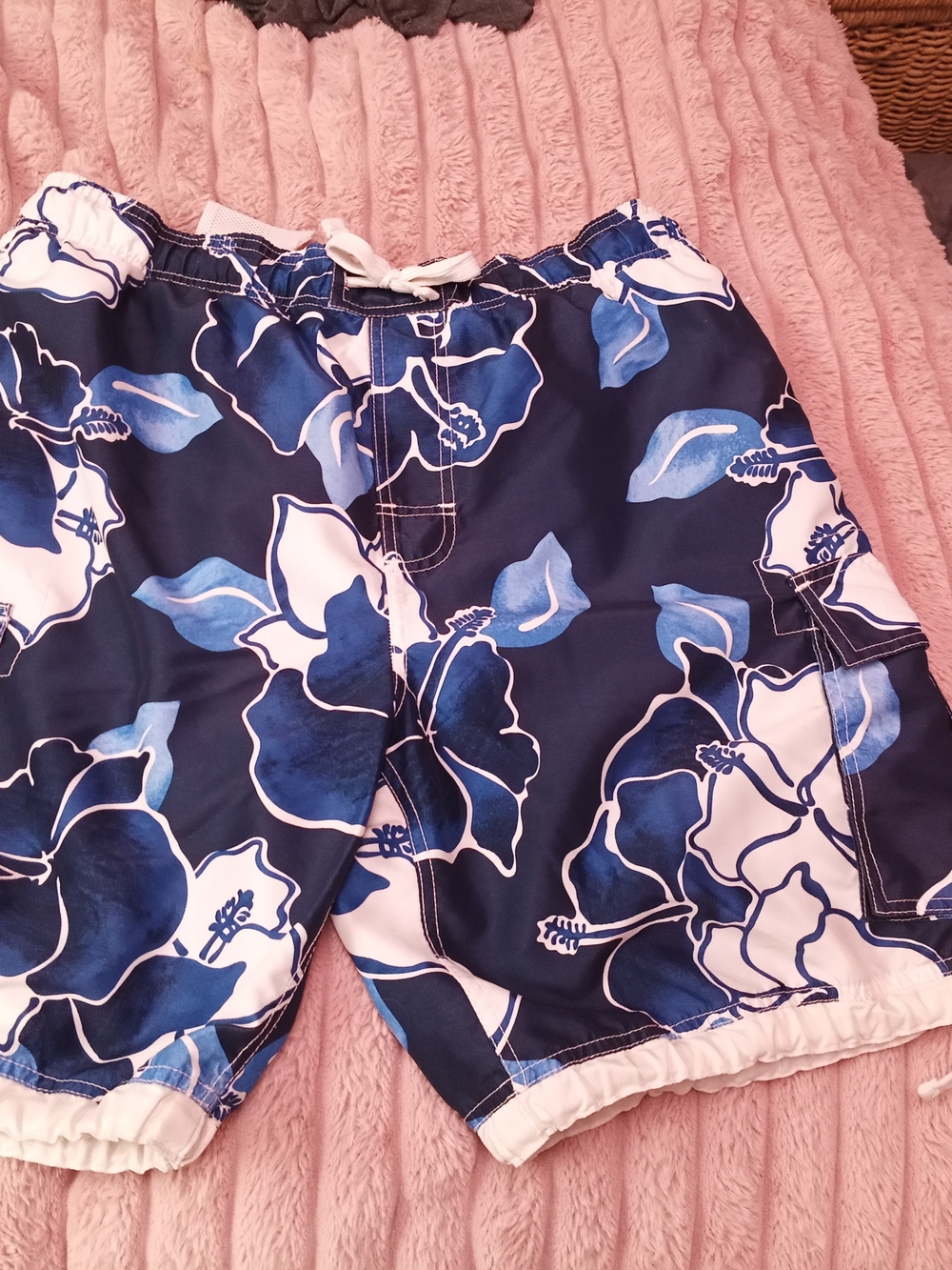 Kanu Surf Navy & White Hibiscus Swim Trunks